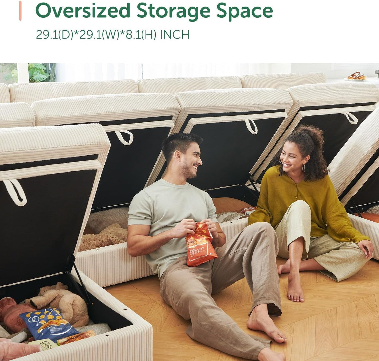 Modular Sectional Sofa with Storage Chaise-4